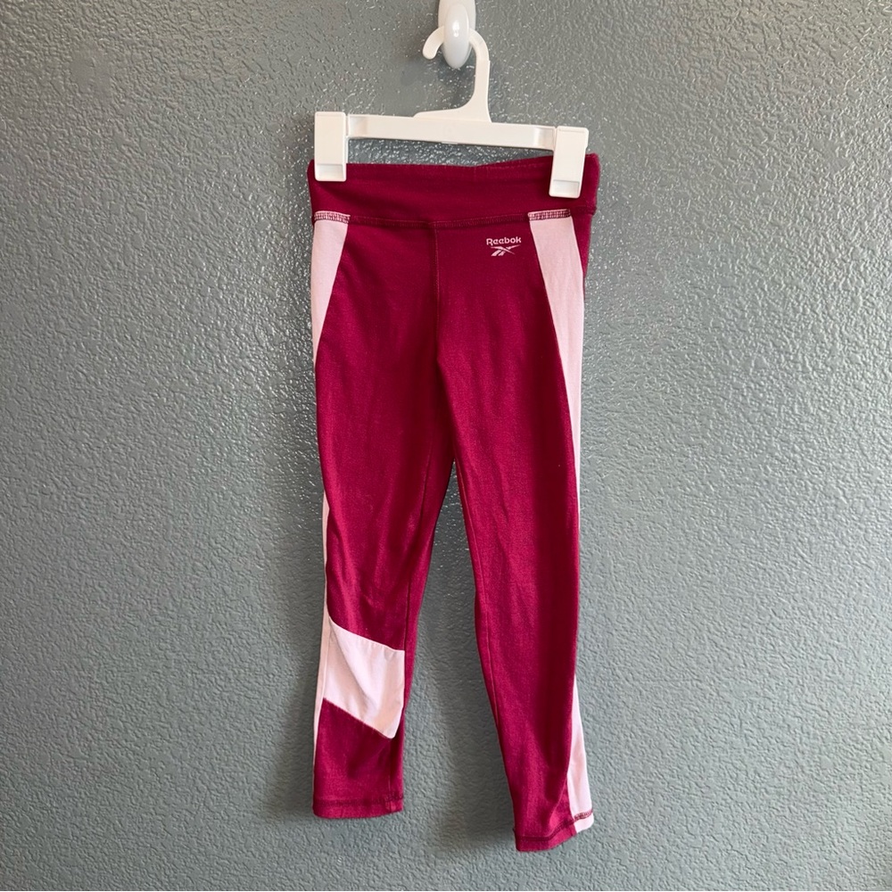 Youth Girls Size 7 Reebok Maroon Yoga Sporty Athletic Stretch Pants Bottoms